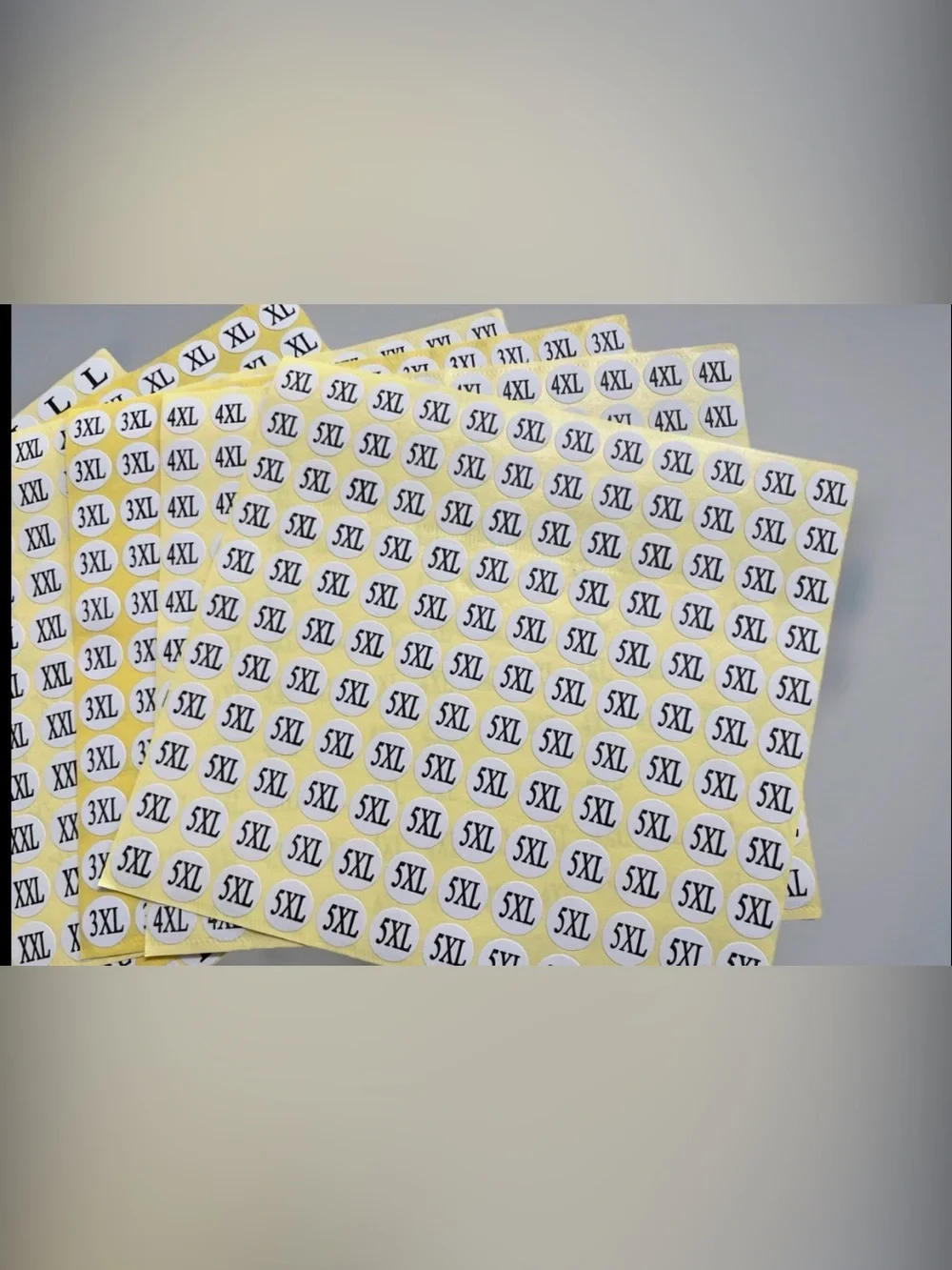 Clothing Size Sticker Bundle - Yellow & White Size Labels (1052 Stickers) ~New~